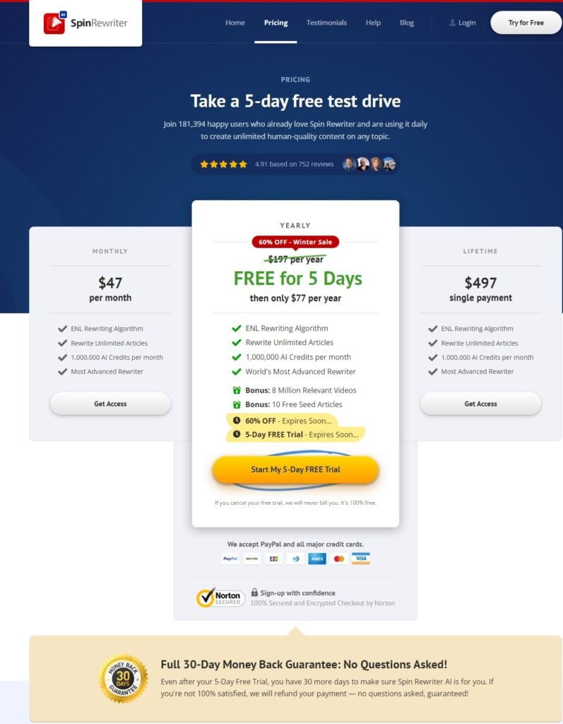 Spin Rewriter Article Rewriting Tool