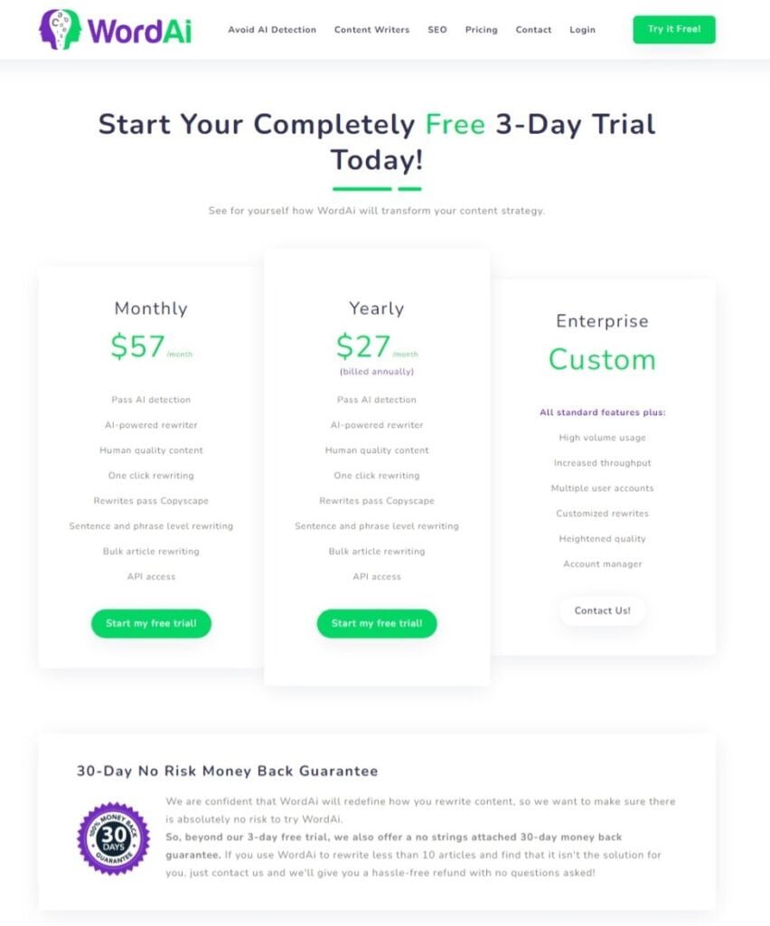 Wordai Article Rewriting Tool